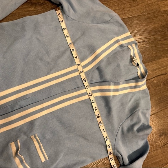 Pendleton Cardigan Sweater Blue White Striped Silk Sz L Preppy Academia Varsity - Picture 12 of 13